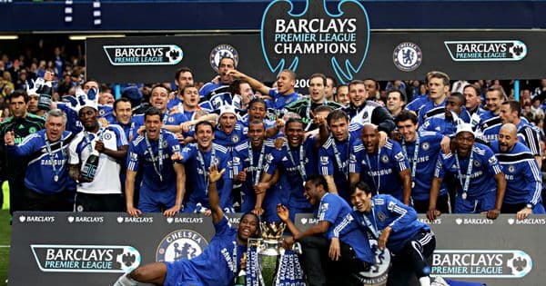 Football stadium with fans in the stands