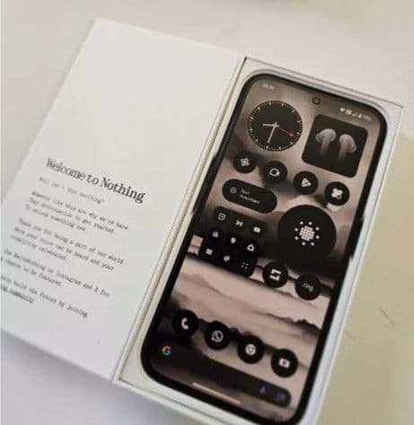 Transparent back smartphone with glowing interface lights