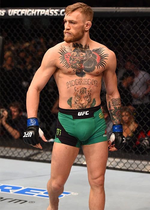 MMA fighter celebrating victory inside the octagon