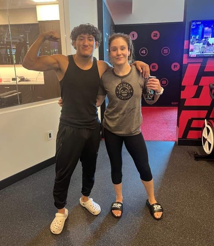 Young MMA fighter in the octagon during a UFC bout