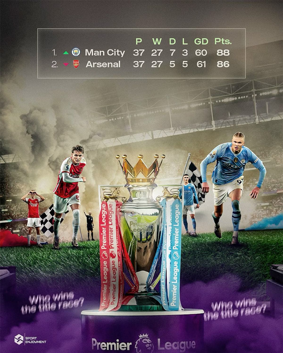 Football fans celebrating in a packed stadium