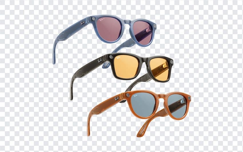 Stylish sunglasses reflecting a colorful sunset