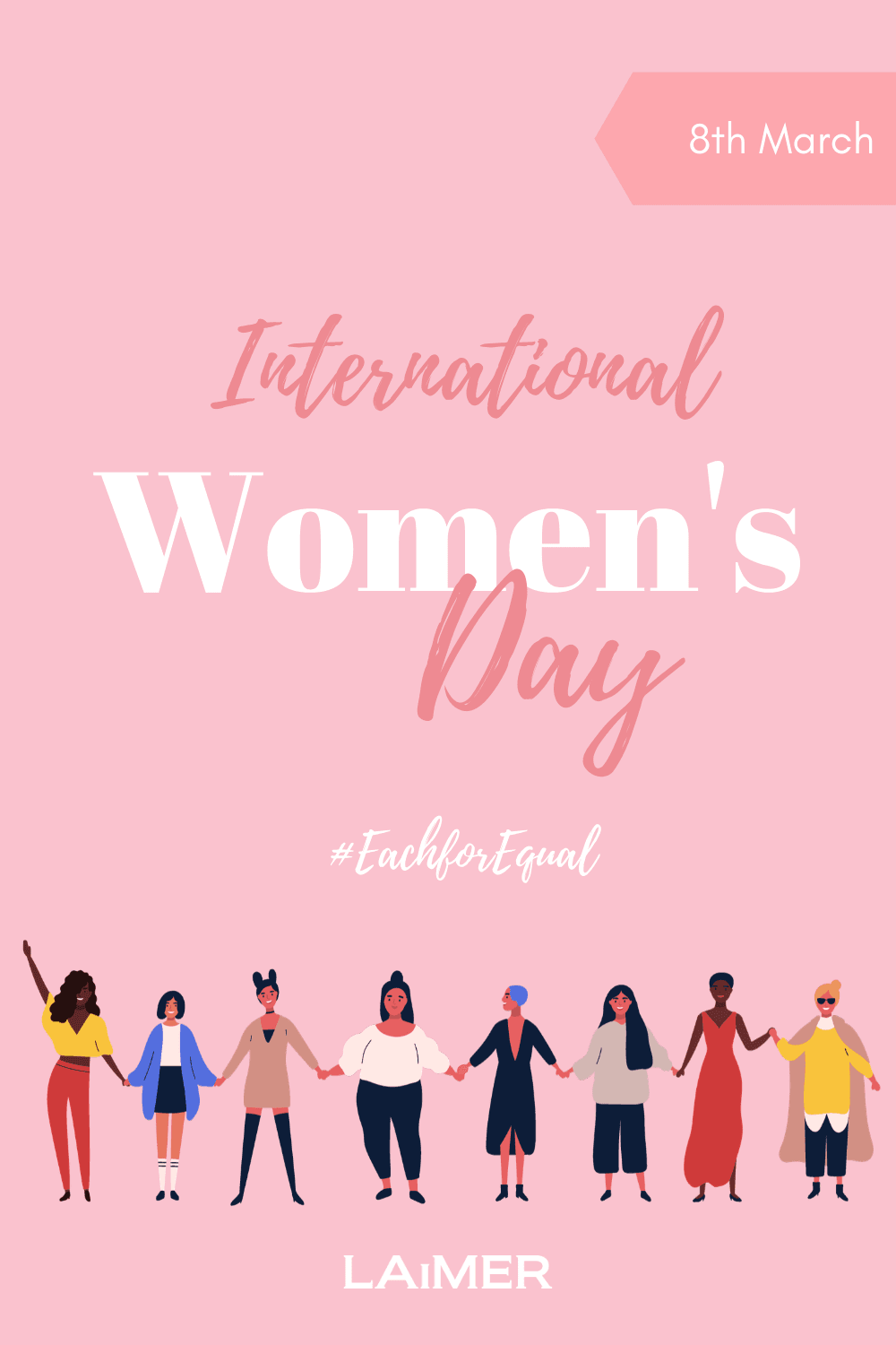 Women marching together at a demonstration holding signs